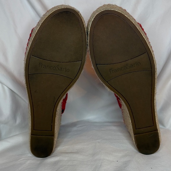 Franco Sarto Tamara Red Wedge Espadrille Sandals Size 8 - Picture 5 of 10